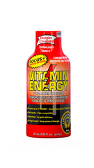 Vitamin Energy Focus+ Tropical caffeine shot pour over glass for immediate energy.