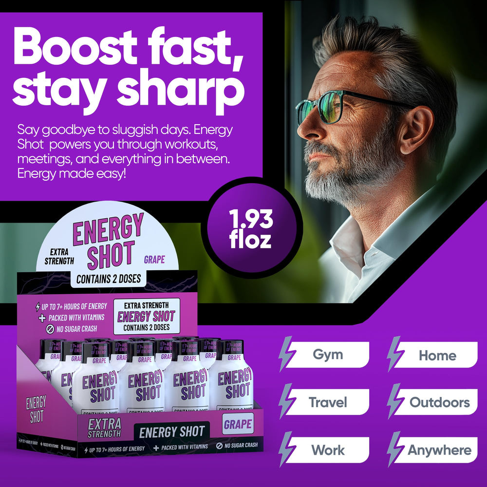 Close-up of ingredients blend with caffeine, B-vitamins, and CoQ10 for focus.