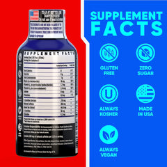 Vitamin Energy Immune+ blue raspberry pack shows zero sugar and gluten-free formulation