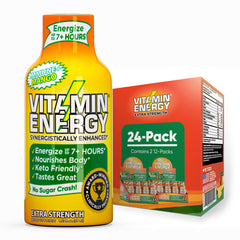 Vitamin Energy Immune+ Mango Shot bottle front shows mango flavor and energy-ready packaging.