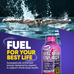 Vitamin Energy Immune+ grape shot on a desk during study or work.