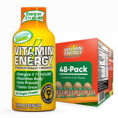 Vitamin Energy Immune+ Mango Shot bottle ready for quick energy and focus.