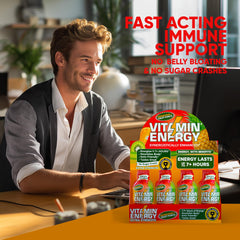 Vitamin Energy Immune+ 48-pack packaging displayed for daily energy needs.