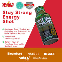 Pouring Vitamin Energy Immune+ Shot into a glass for daily use.