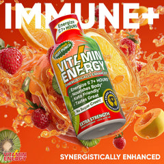 Vitamin Energy Immune+ shot being poured into a glass for quick energy