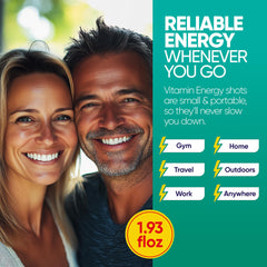 Vitamin Energy Immune+ Zero sugar gluten-free shot bottle for clean energy.