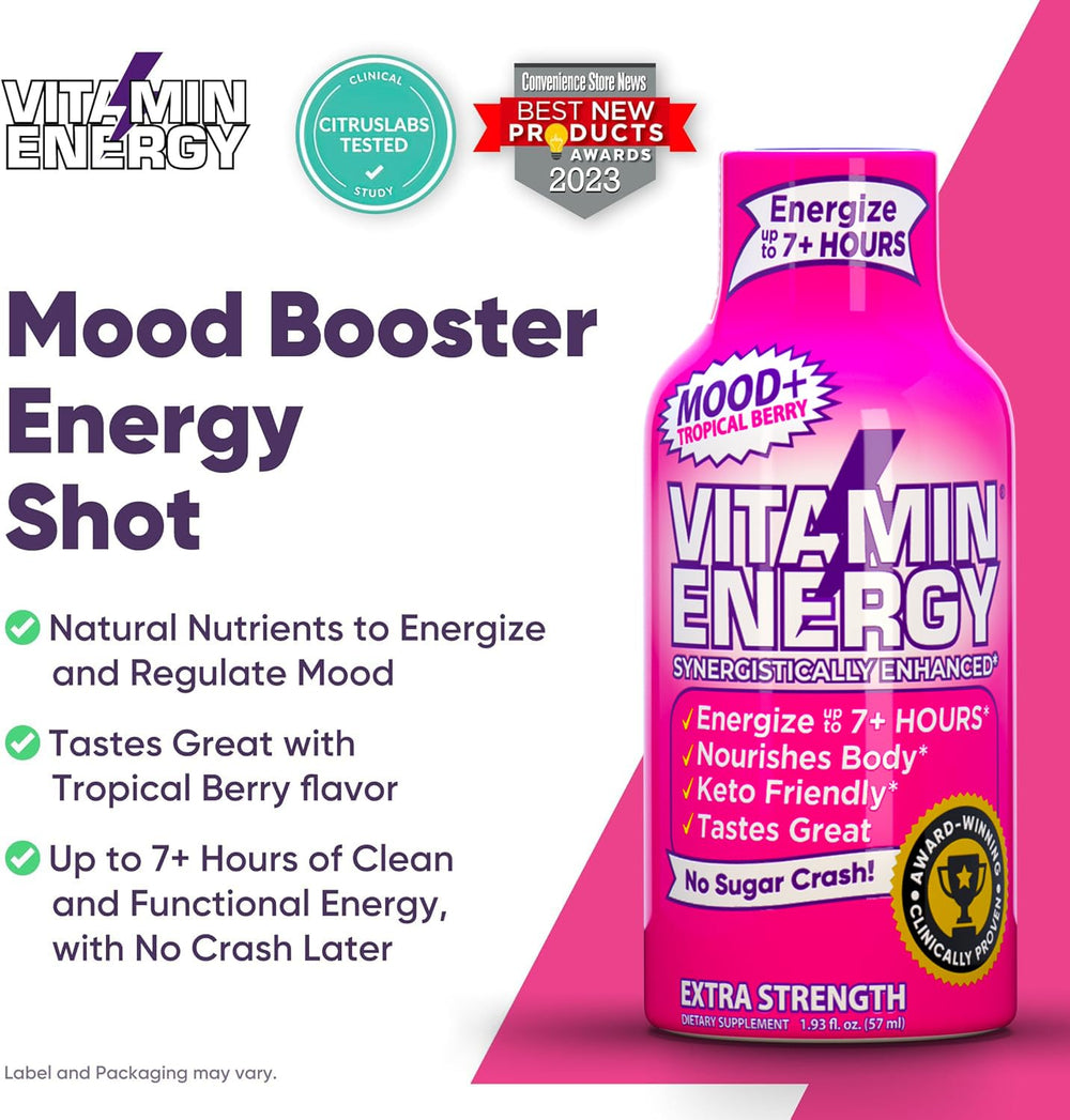Vitamin Energy Mood Plus travel pack image highlights compact energy for commutes