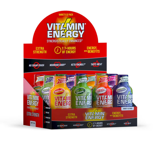 Vitamin Energy variety pack box for convenient daily energy and focus.