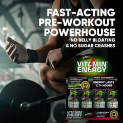 Vitamin Energy Workout+ Sour Apple convenient shot in gym bag for on-site energy.