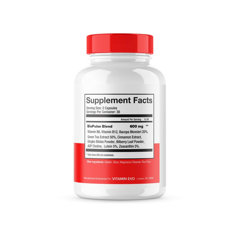 Vitamin Evo Biopulse packaging box shown for convenient daily wellness.