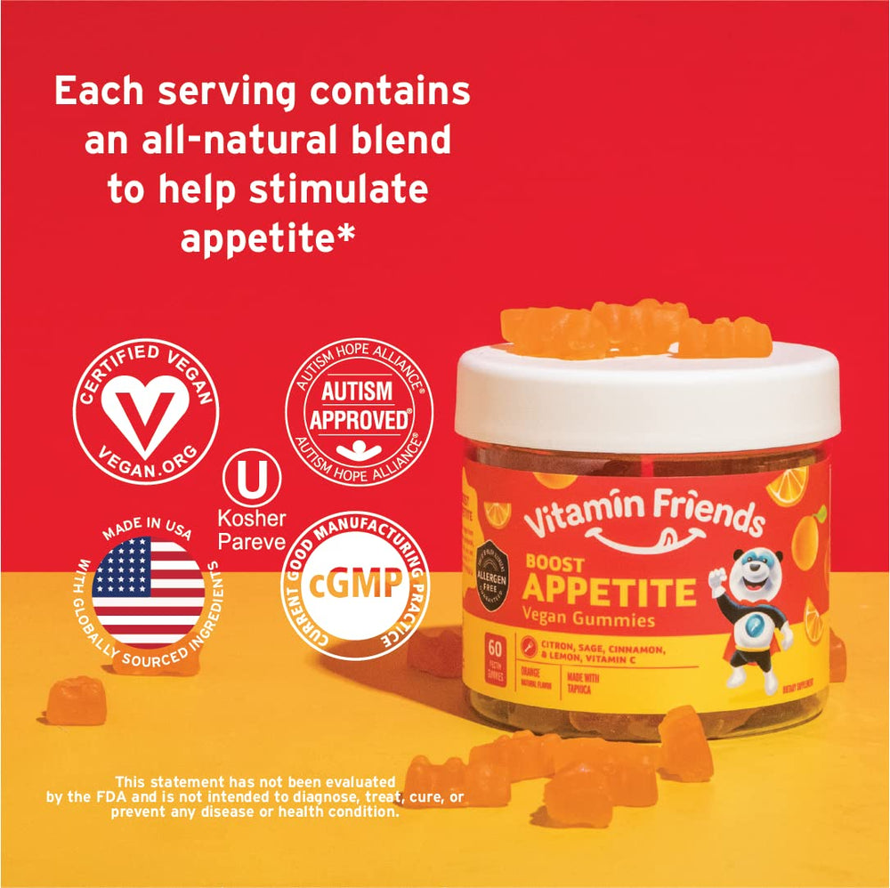 Vitamin Friends allergen-free label communicates safe, kid-friendly vitamins.
