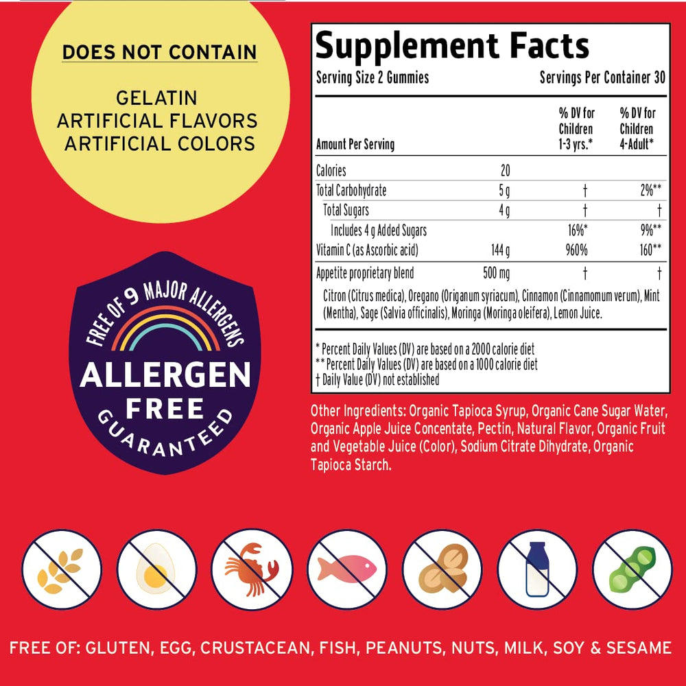 Vitamin Friends orange-flavor gummies tub highlights tasty, kid-approved supplement.