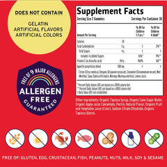 Vitamin Friends orange-flavor gummies tub highlights tasty, kid-approved supplement.