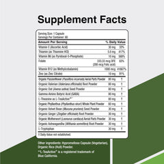 Vitamin Support CalmSupport ingredient lineup with Ashwagandha and L-Theanine.