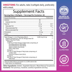 Vitamin World Triple Omega 3-6-9 softgels closeup for easy daily supplementation
