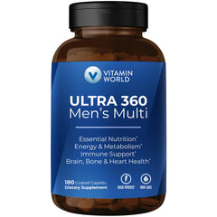 Vitamin World Ultra 360 Men bottle front view showing overall energy support concept