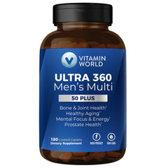 Vitamin World Ultra 360 50+ bottle for daily essential nutrients.
