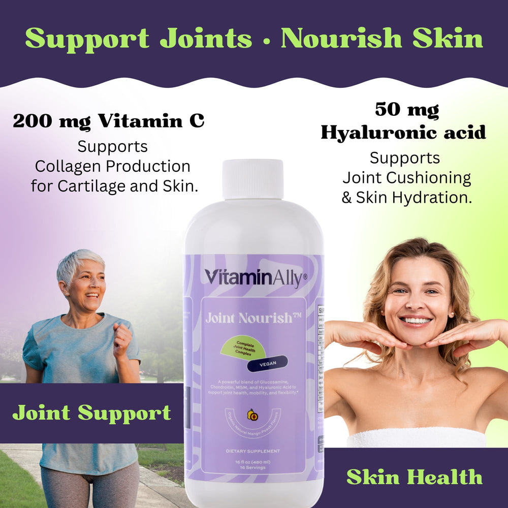 Vitaminally Joint Nourish glucosamine ingredient highlight, plant-based support.