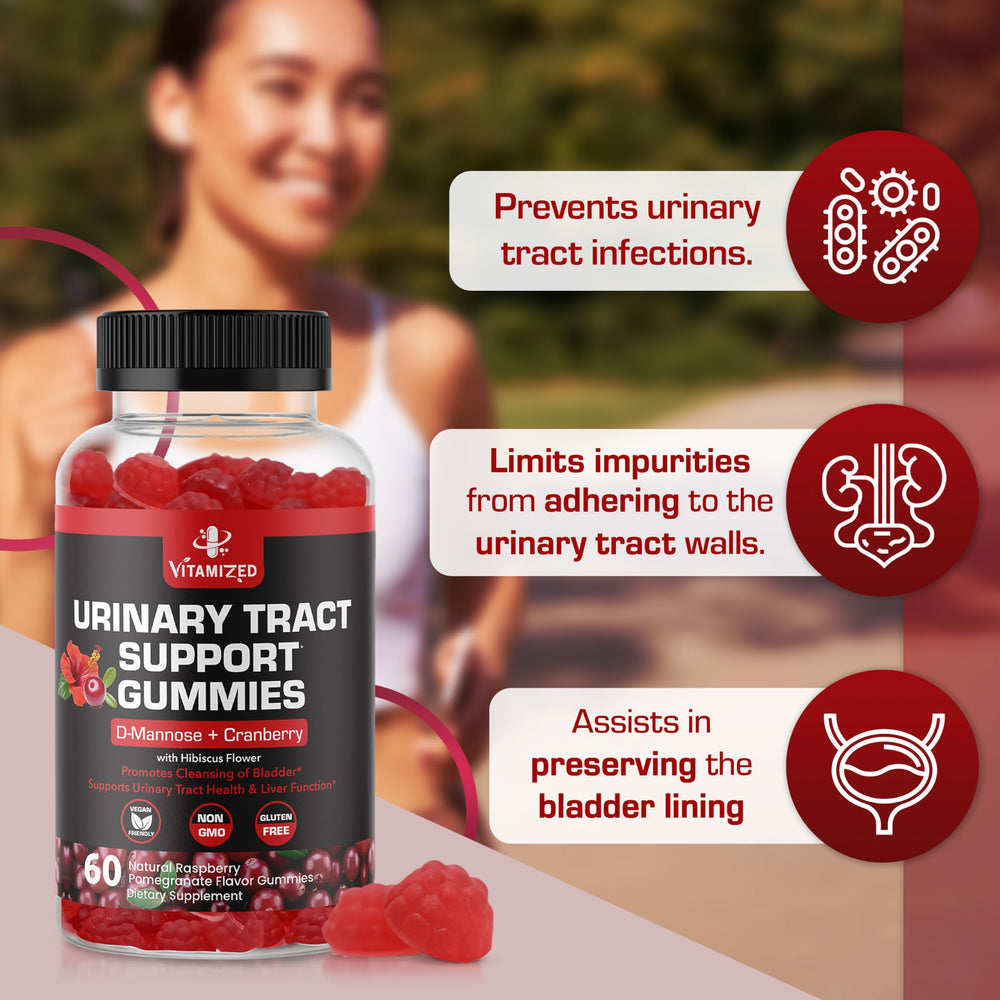 Easy-to-take gummies on kitchen counter for daily urinary wellness