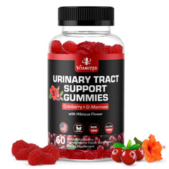 VITAMIZED Potent Cranberry Gummies bottle close-up for on-the-go urinary support.