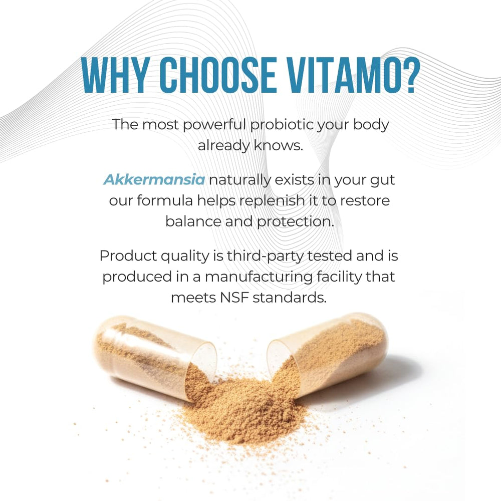 Vitamo packaging with NSF and GMP seals underlines quality