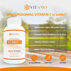 Ingredients panel for Vitamo Liposomal Vitamin C 2000mg with sunflower lecithin.