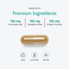 Vitanica Bitters Extra label detail highlighting additive-free vegan formula