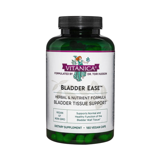 Vitanica Bladder Ease bottle shot for on-the-go bladder tissue support.