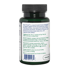 Brain Priority packaging highlighting vegan, non-GMO quality and GMP manufacturing