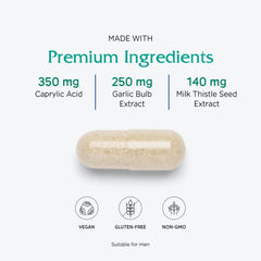 Vitanica Candidastat ingredients list presents 4 to 1 Oregon grape root extract.