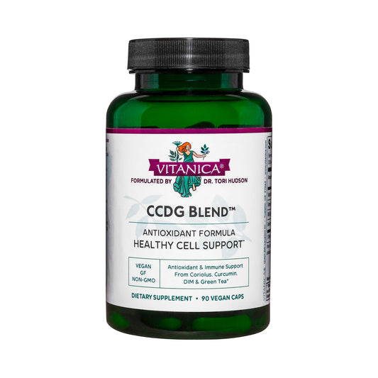 Vitanica CCDG Blend bottle with capsules for immune support potential