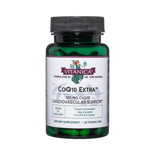 Vitanica CoQ10 Extra bottle front view for daily supplement routine