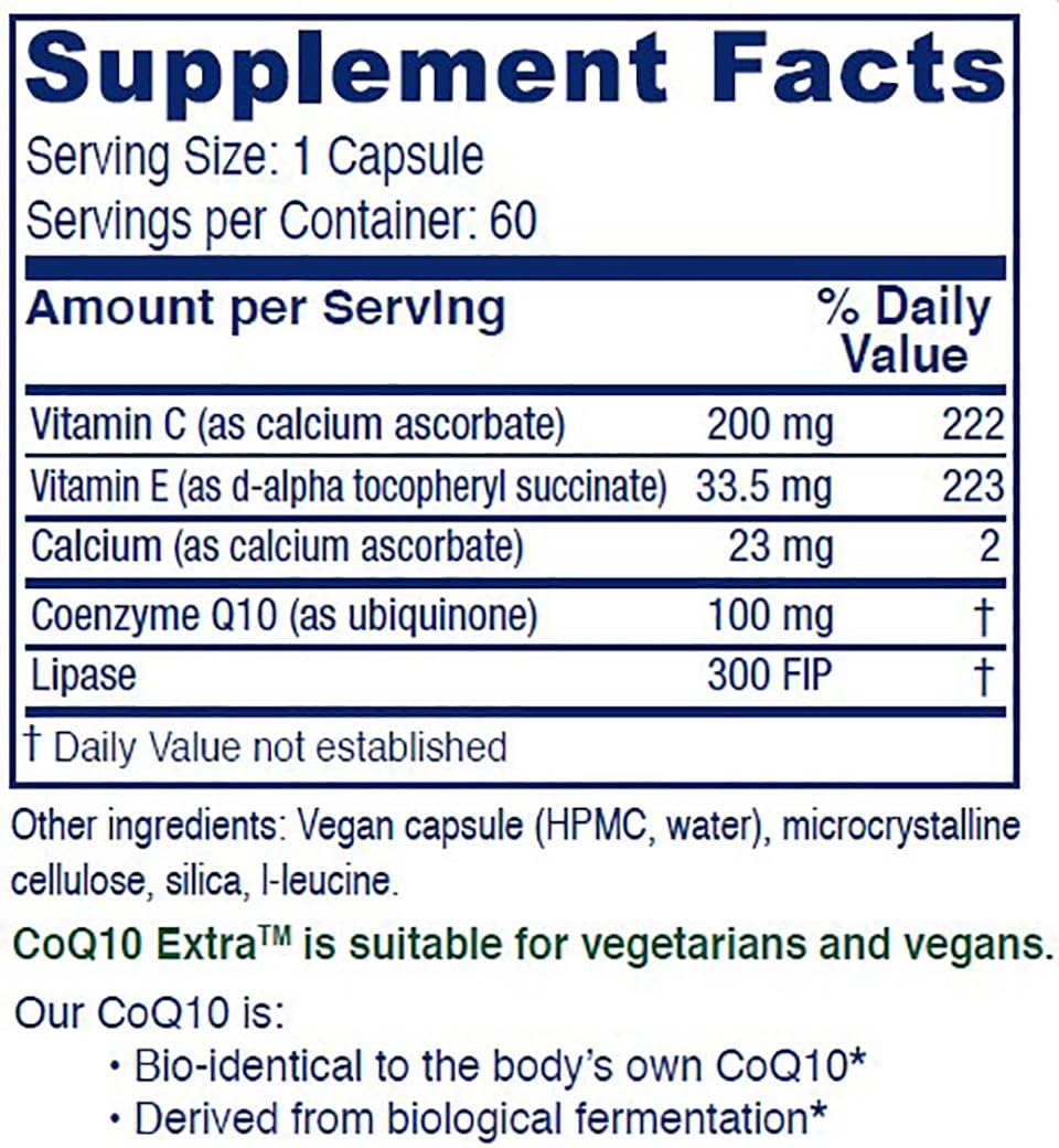 Vitanica CoQ10 Extra capsules neatly arranged; daily wellness support.