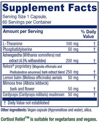 Vitanica Cortisol Relief capsules closeup for vegan daily calm support
