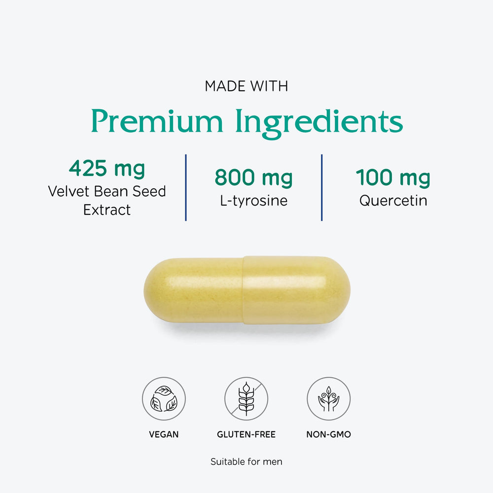 Vitanica Dopamine Assist label detail emphasizes B6 and folate for neurotransmitter balance.