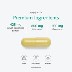 Vitanica Dopamine Assist label detail emphasizes B6 and folate for neurotransmitter balance.