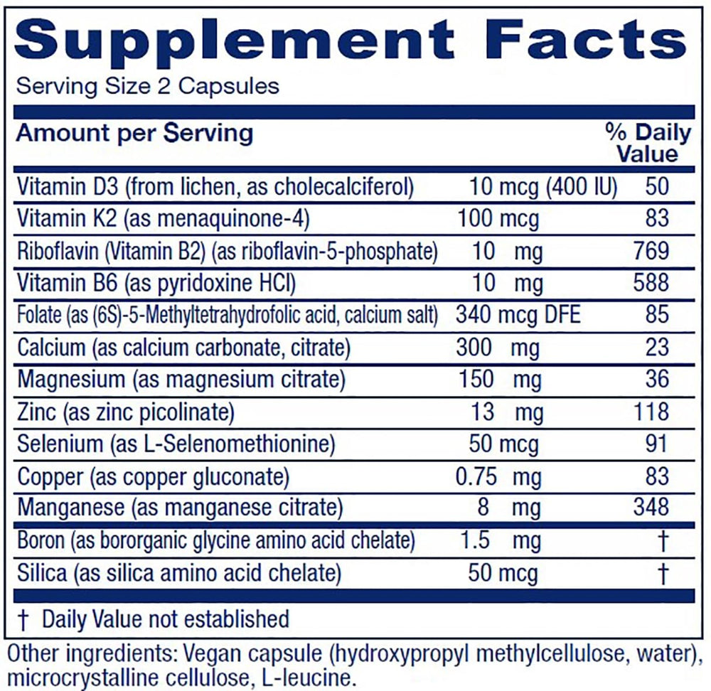Vitanica OsteoBlend bottle pour suggests easy daily calcium absorption support.