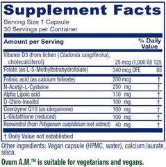 Vitanica Ovum A.M. antioxidant boost capsule image for cellular health.