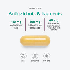Resveratrol and alpha-lipoic acid components in Vitanica Ovum A.M.