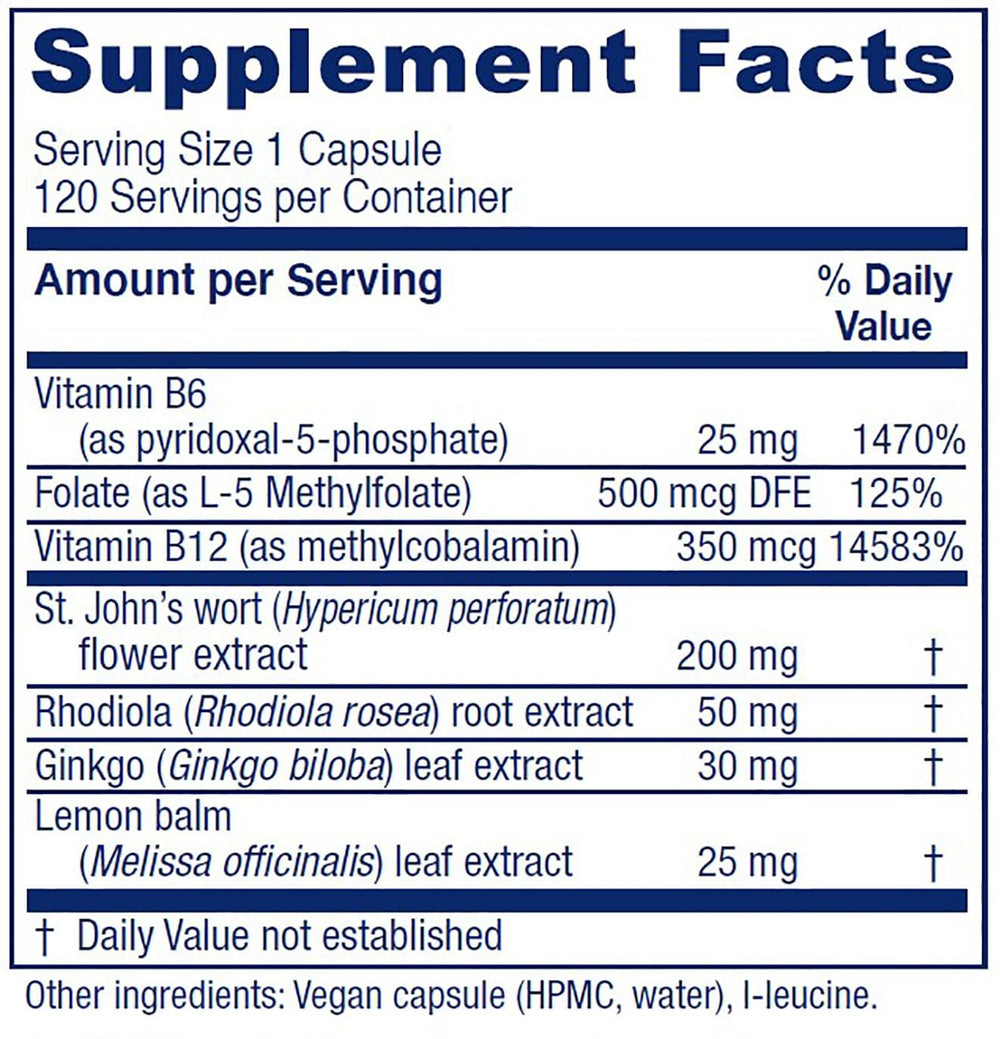 Vitanica Uplift bottle open with label visible, vegan mood formula