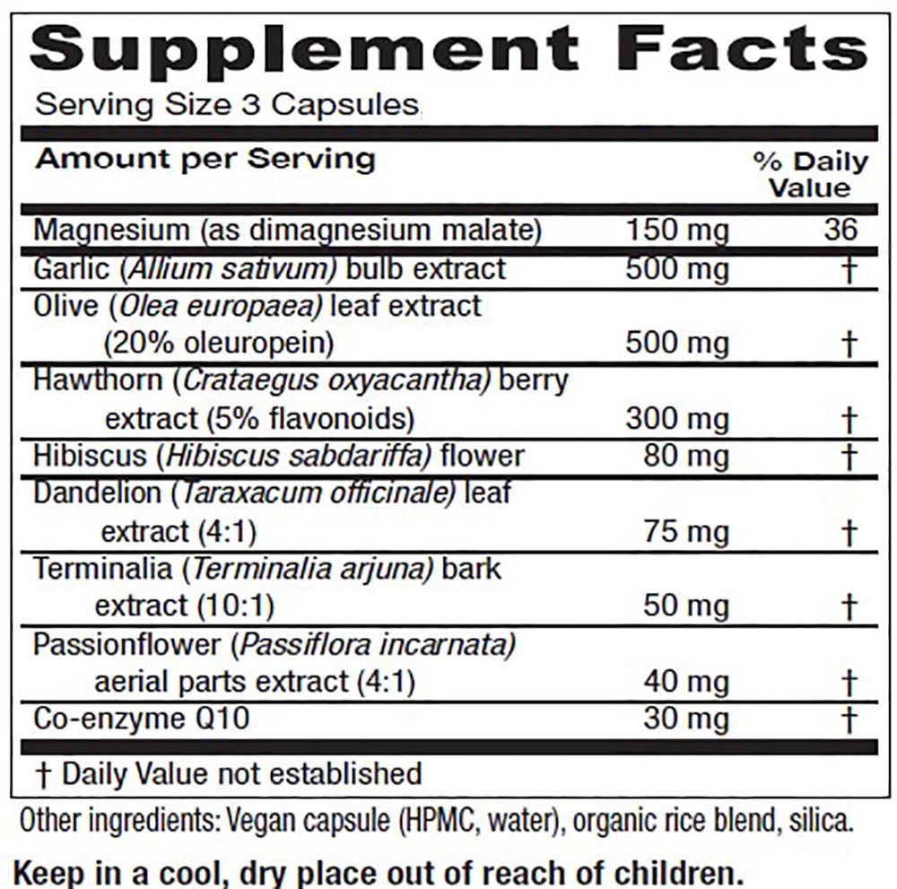 Vitanica VasoBlend bottle label highlights magnesium and CoQ10 ingredients