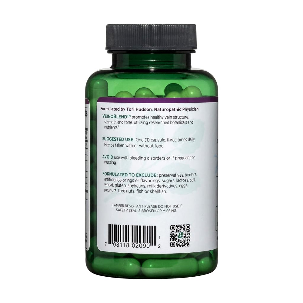 Vitanica VeinoBlend ingredients herbs detail emphasizes organic and wild-crafted botanicals