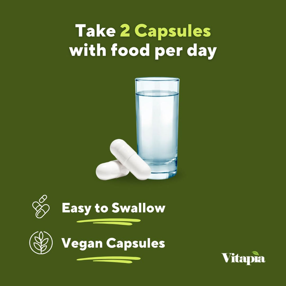 Non-GMO and gluten-free Vitapia fucoidan badge on packaging.