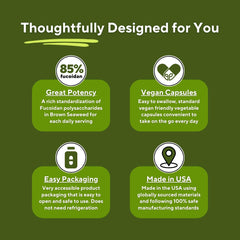 Size-0 veggie capsules from Vitapia fucoidan for easy swallowing.