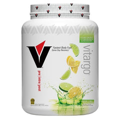Lemon-lime Vitargo mixed drink, refreshing post-workout recovery.
