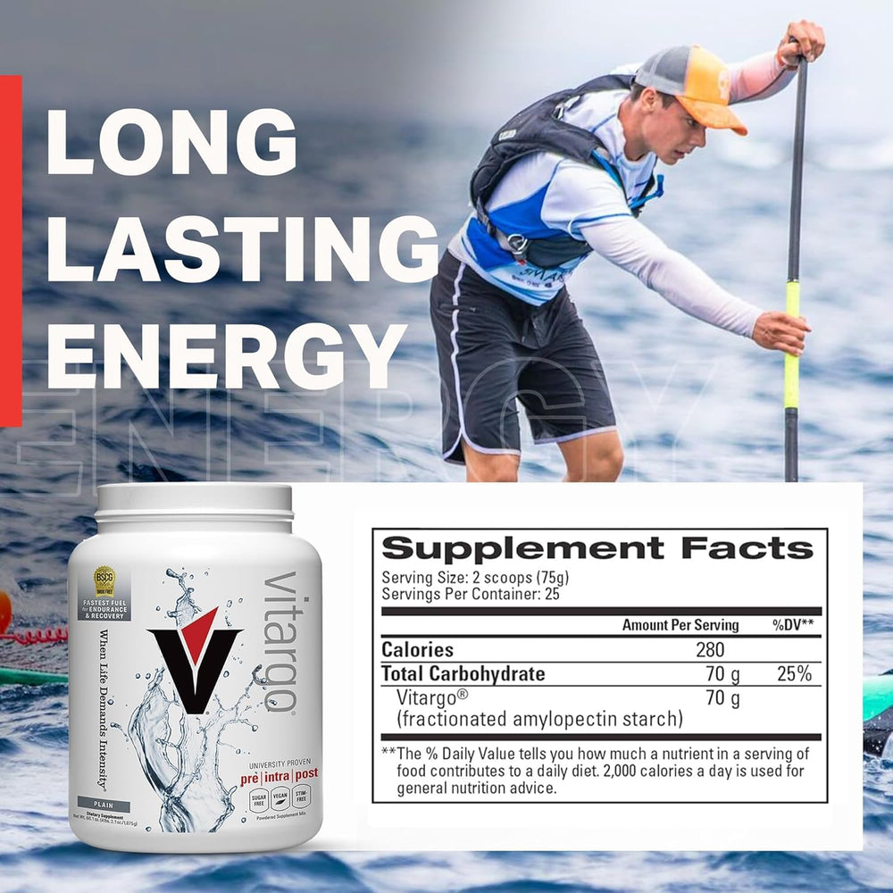 Vitargo vegan, non-GMO, gluten-free certifications support clean nutrition.
