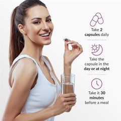 Lifestyle shot of daily VITASEI routine with capsules supporting beauty and mobility