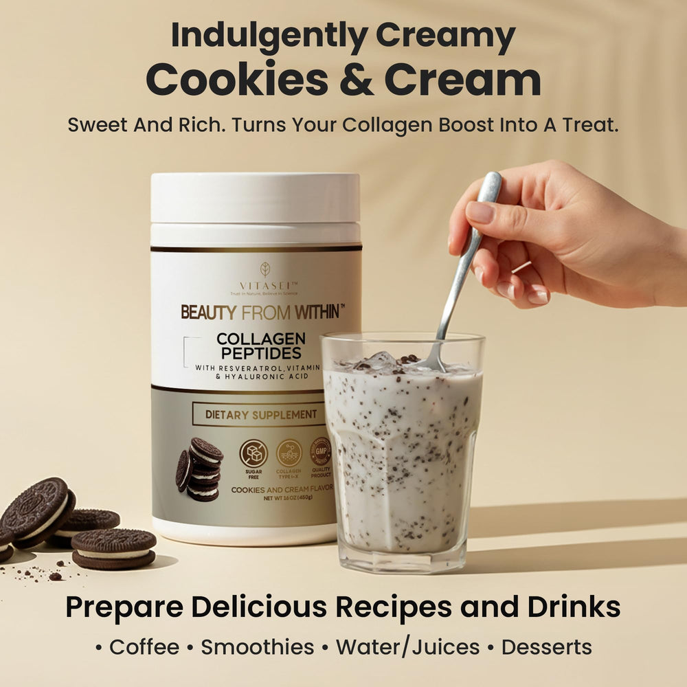 Vitasei cookies-cream close-up showing tasty flavor for daily use.