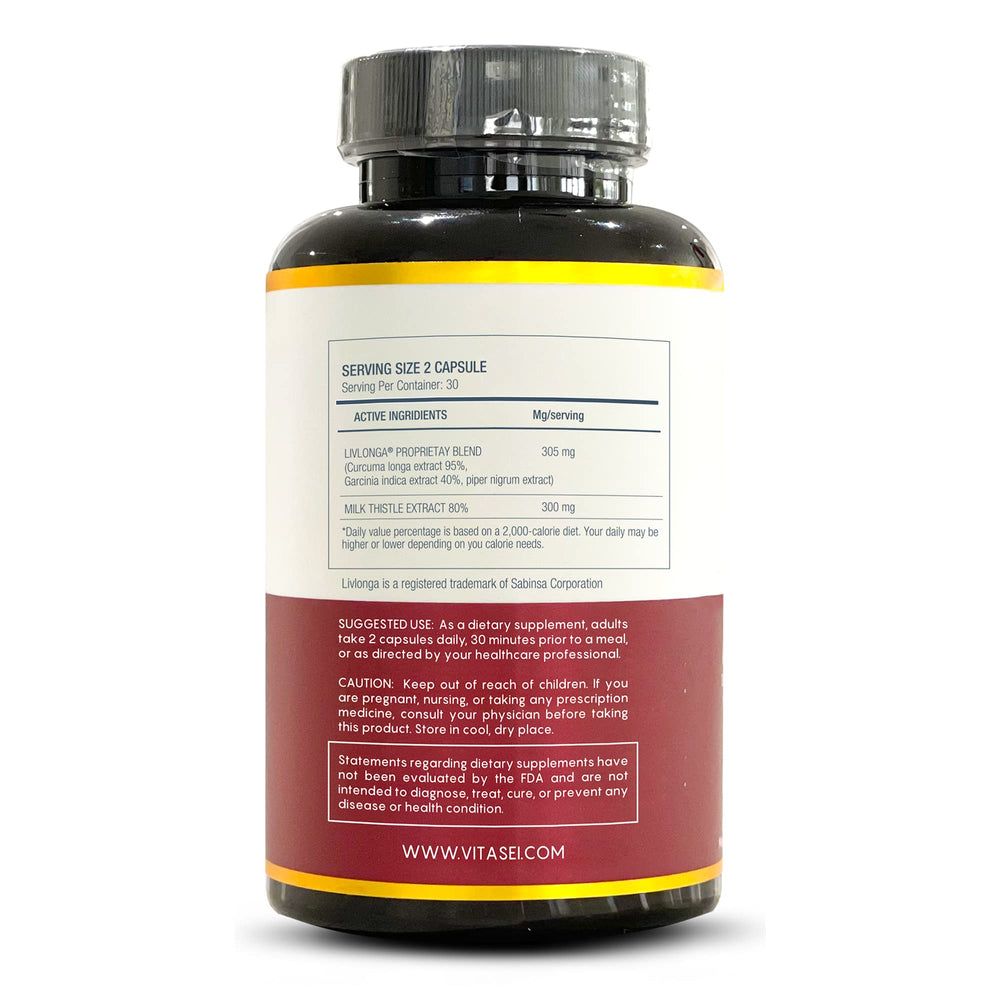 VITASEI Liver Cleanse bottle label with ingredients for liver support