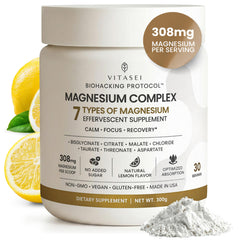 VITASEI Magnesium Total Care canister front view highlighting the seven-form blend.